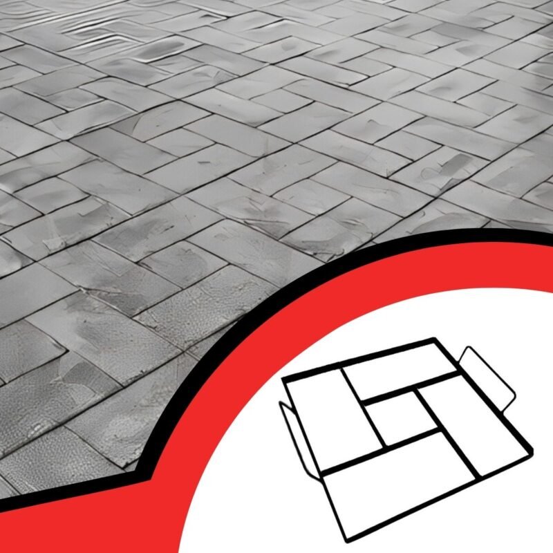 Molde Metálico Tijolo para Calçada 30x30cm Forma Estampar Concreto Fresco
