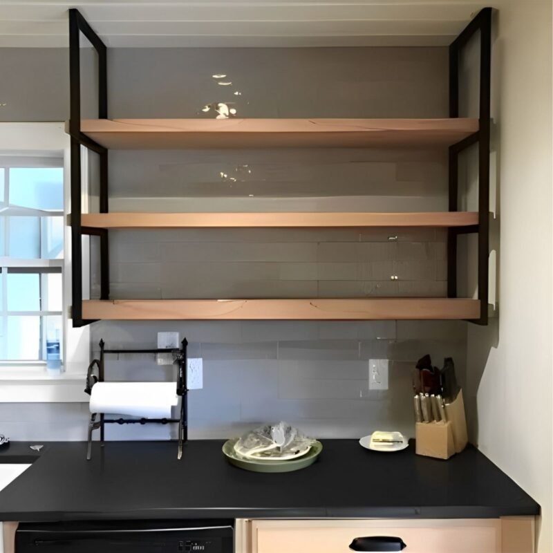 2un Par Suporte Triplo 90x34cm Metálico Estilo Industrial Aço Prateleira Reforçado