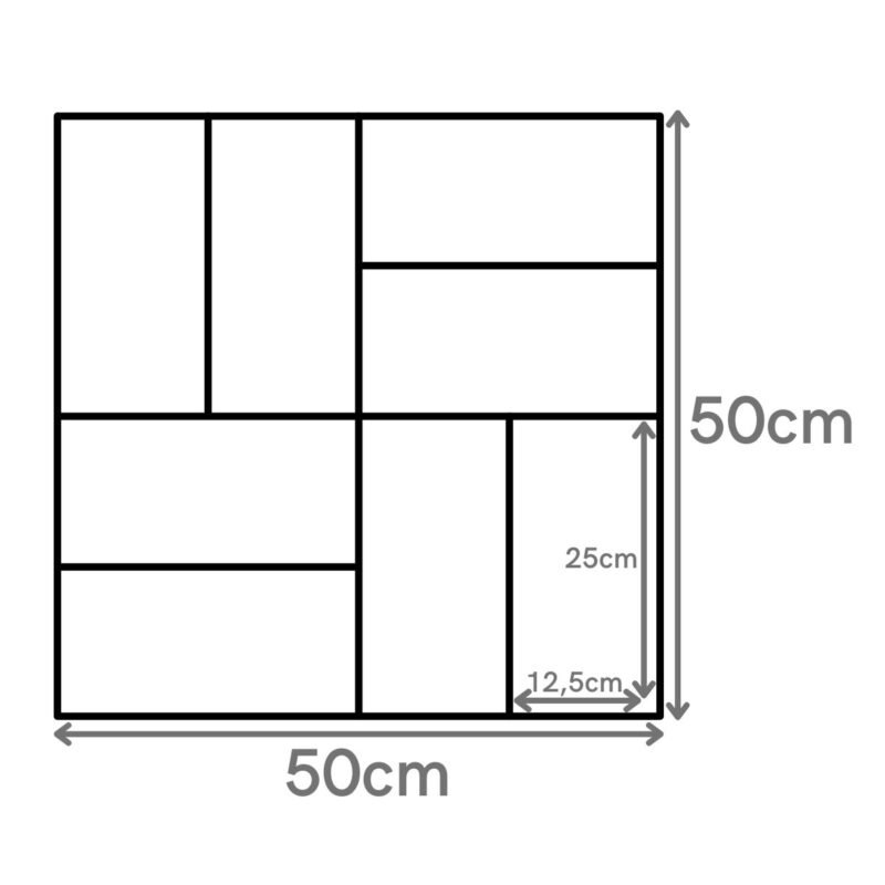 Molde de Aço Tijolos Lajota Calçada 50x50cm Estampar no Concreto Fresco