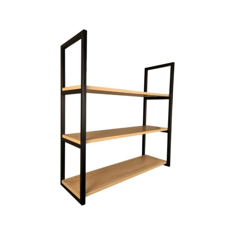 2un Par Suporte Triplo 90x34cm Metálico Estilo Industrial Aço Prateleira Reforçado