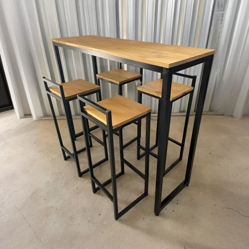 Banqueta Bistrô 70x30x30cm Estilo Industrial com Encosto