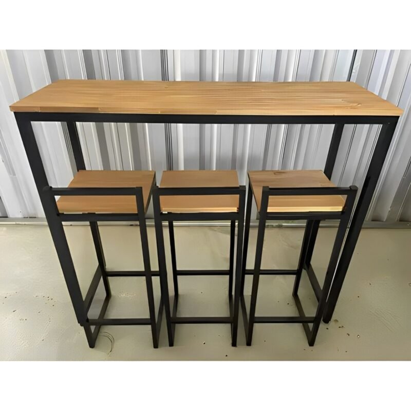 Banqueta Bistrô 70x30x30cm Estilo Industrial com Encosto