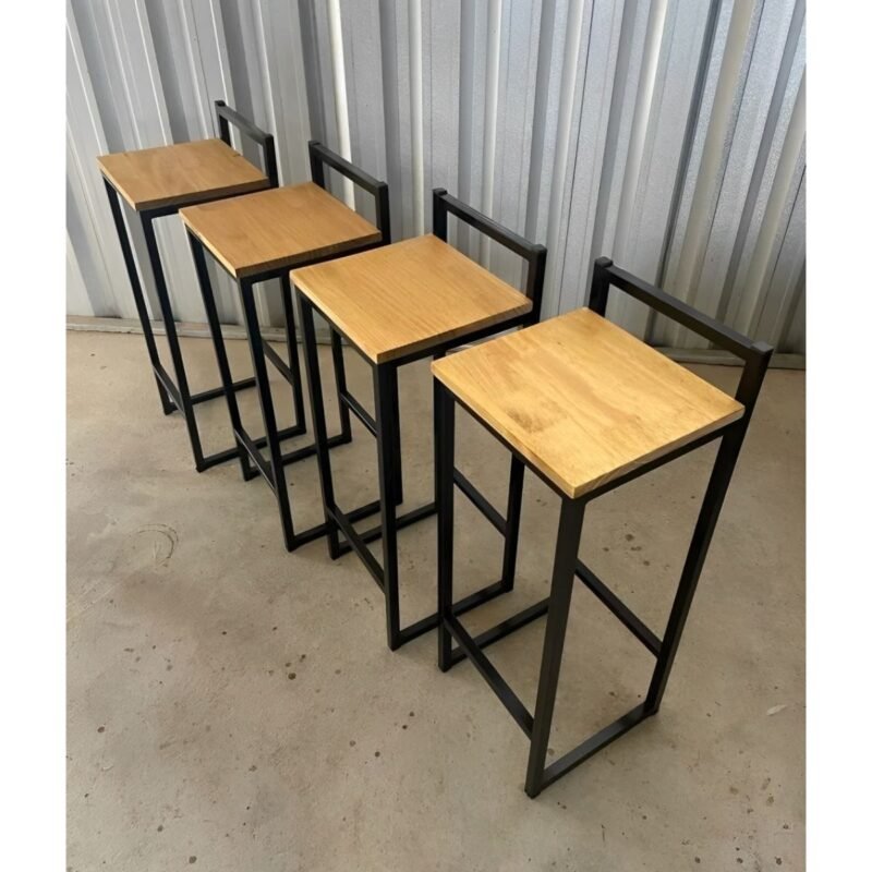 Banqueta Bistrô 70x30x30cm Estilo Industrial com Encosto