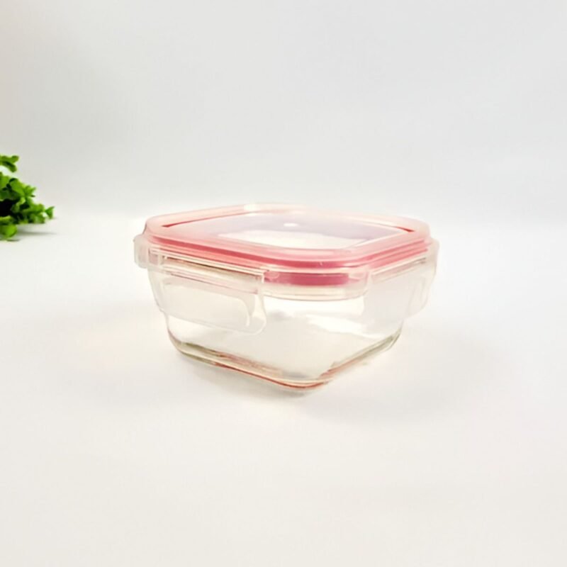 Kit 3 Potes Hermético Vidro 320ml Quadrado Tampa C/ Trava
