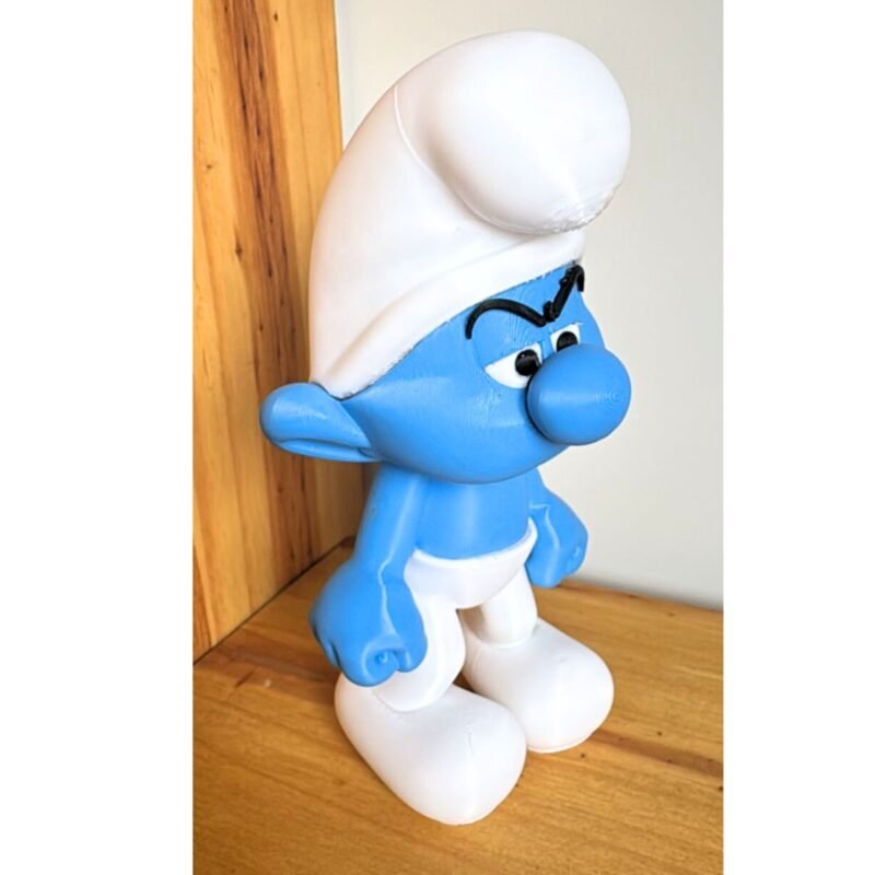 Boneco Estilo Figure Action Smurf Personagem Clássico Decoração Brinquedo 18cm Azul e Branco