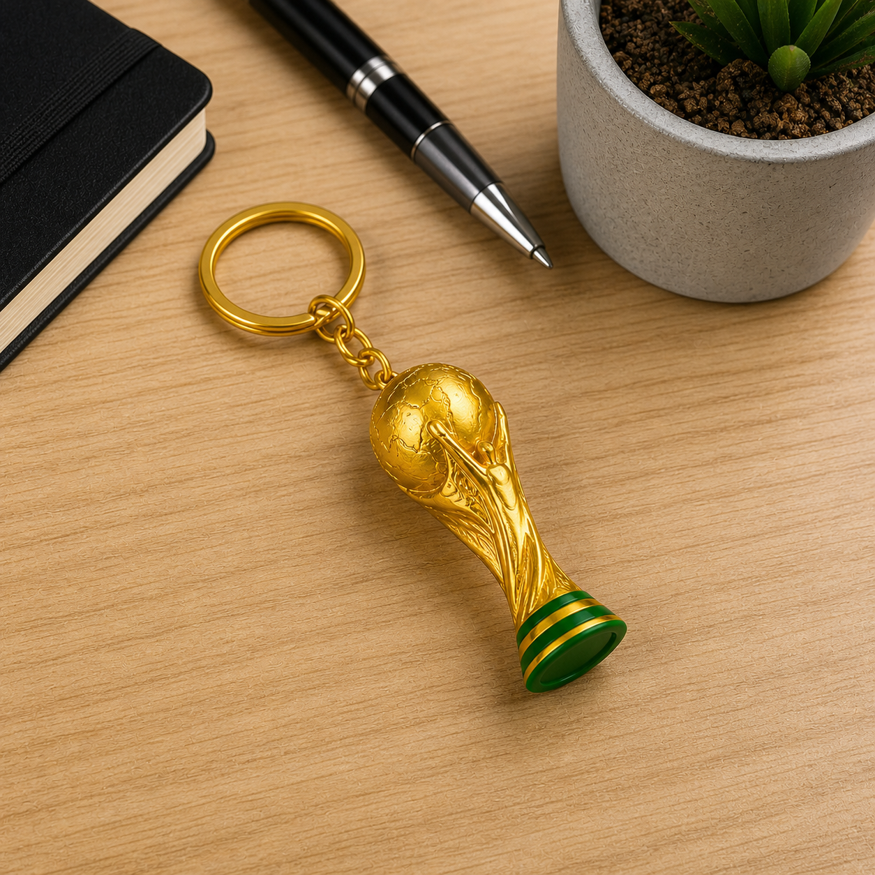 Kit 10un Chaveiro Troféu Copa Do Mundo Taça Dourada Brinde Pingente
