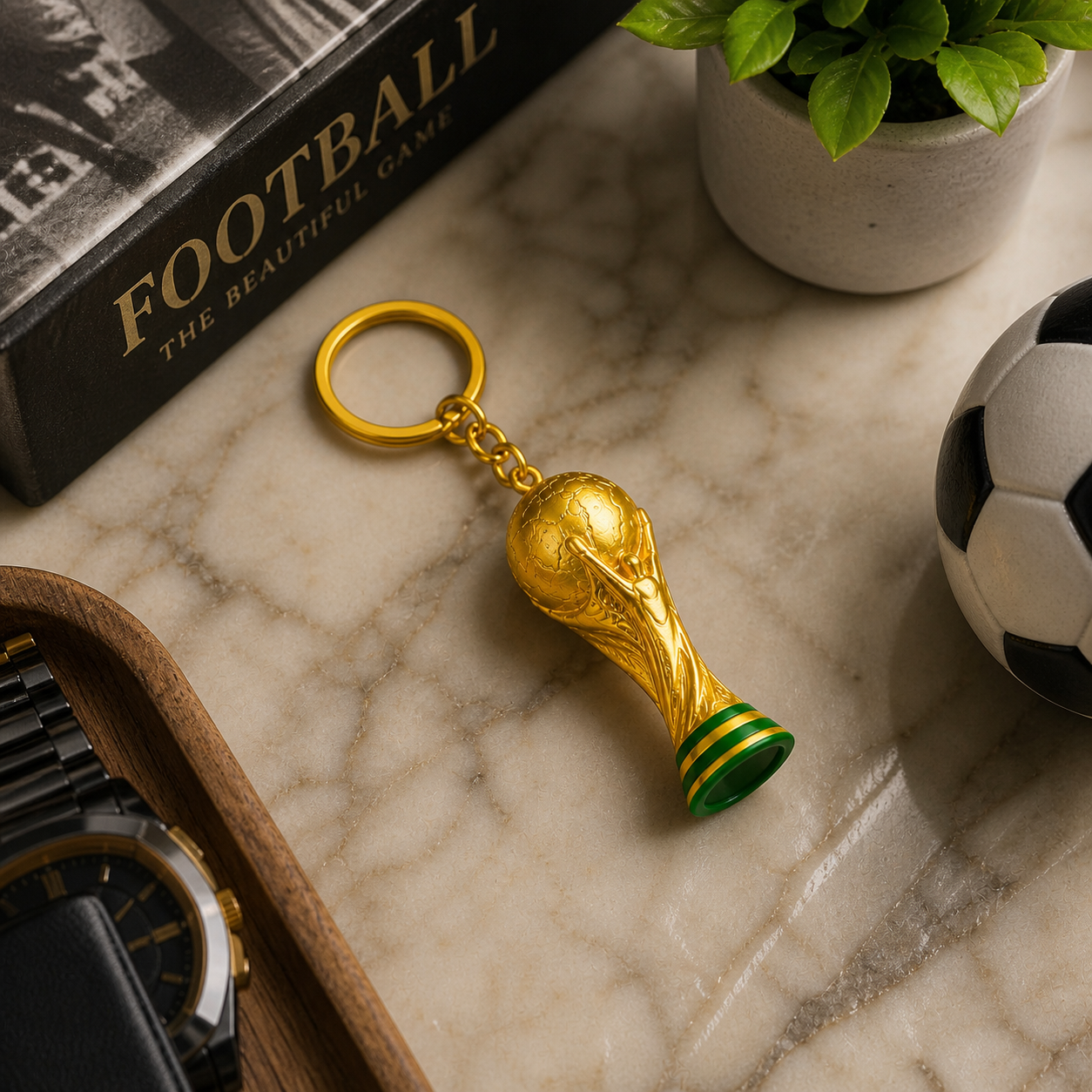 Kit 10un Chaveiro Troféu Copa Do Mundo Taça Dourada Brinde Pingente