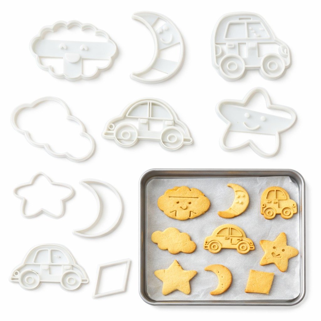 KIT Moldes Cortadores de Biscoito Forma Bolacha Tema Infantil Confeitaria