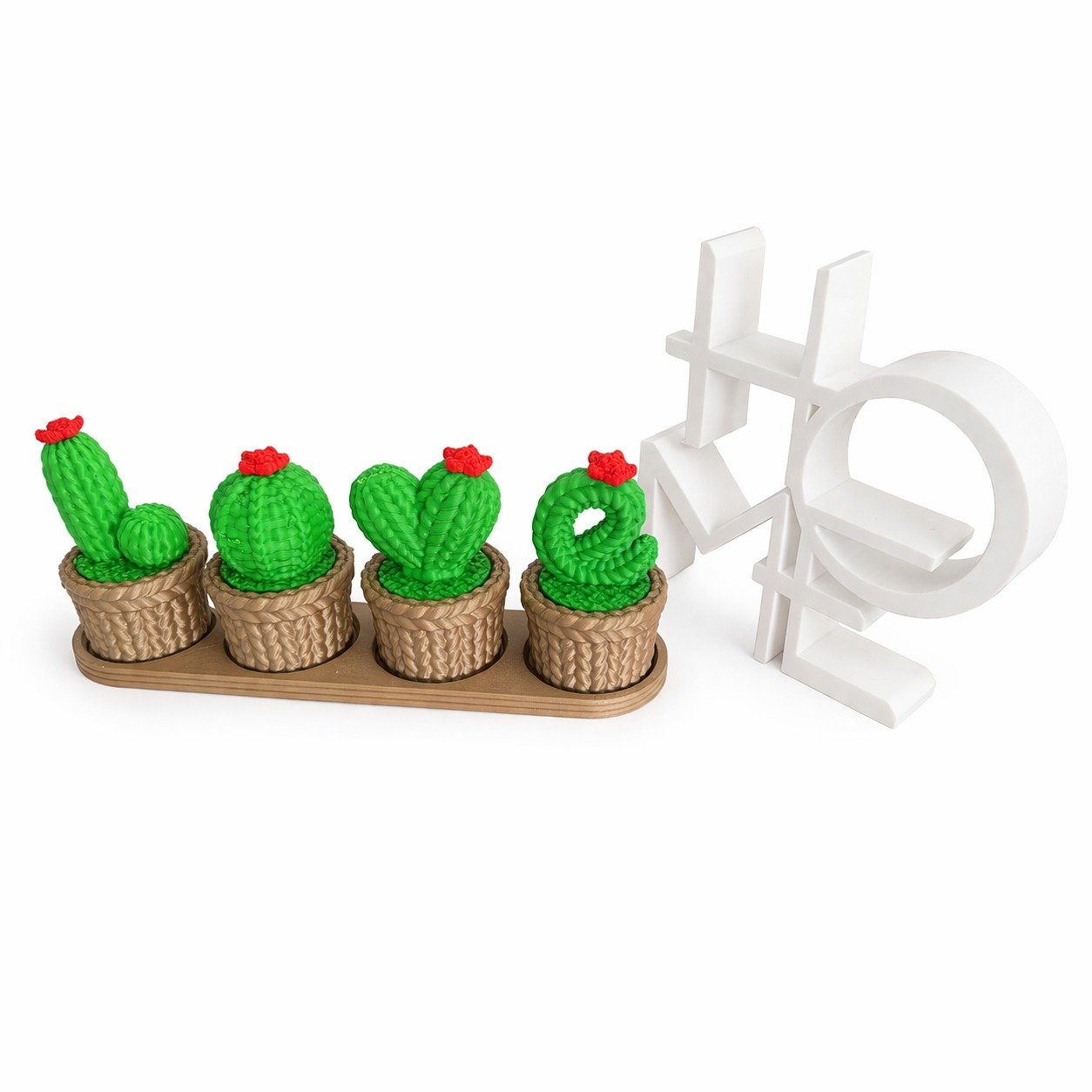 Enfeite de Casa Decoração Cacto Minimalista Love Letreiro Home Moderna Planta para o Lar