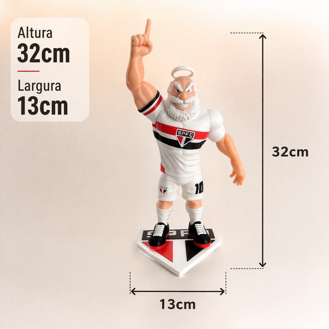 Boneco Mascote São Paulo Futebol Clube Decoração SPFC Time Paulistano Enfeite