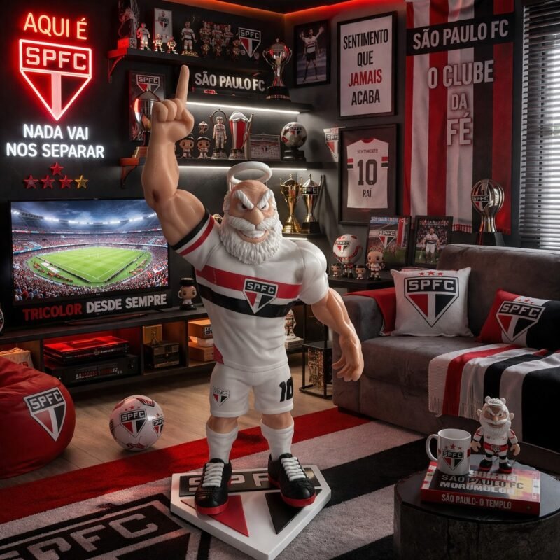 Boneco Mascote São Paulo Futebol Clube Decoração SPFC Time Paulistano Enfeite