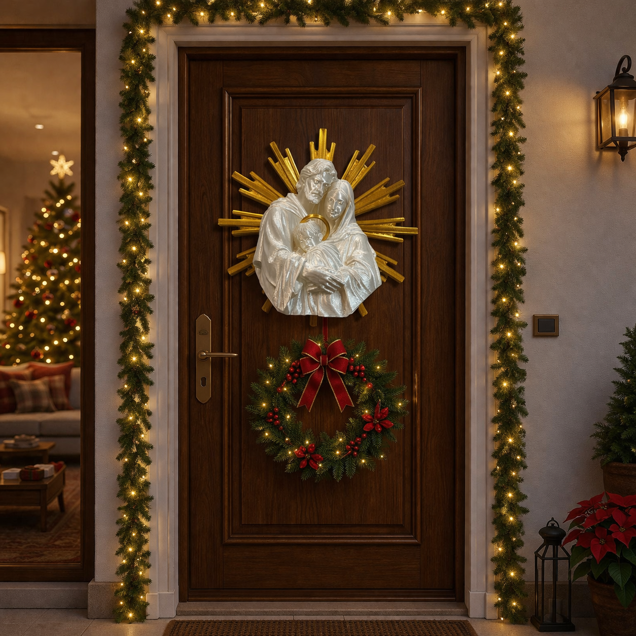 Decoração Igreja Enfeite Cristão Sagrado Família Proteção Espiritual Fé