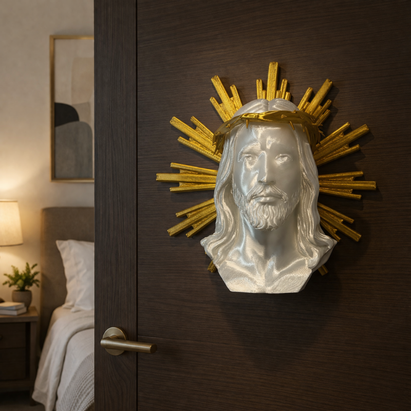 Imagem Rosto de Jesus Decoração de Parede Espirito Santo Proteção Fé Decoração Casa Igreja Templo