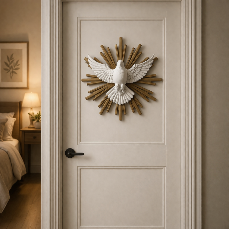 Decoração Cristã Espírito Santo Pomba Branca Fé Proteção Igreja