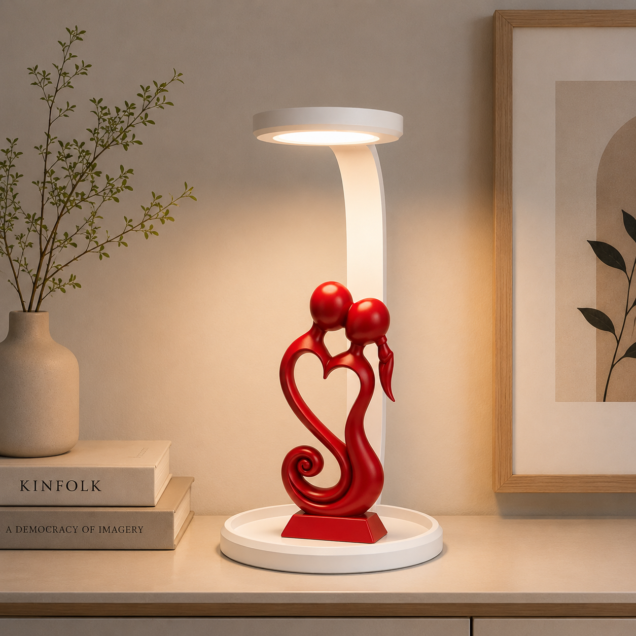 Luminária De Mesa Led Decoração Casal Leitura Estudo Abajur