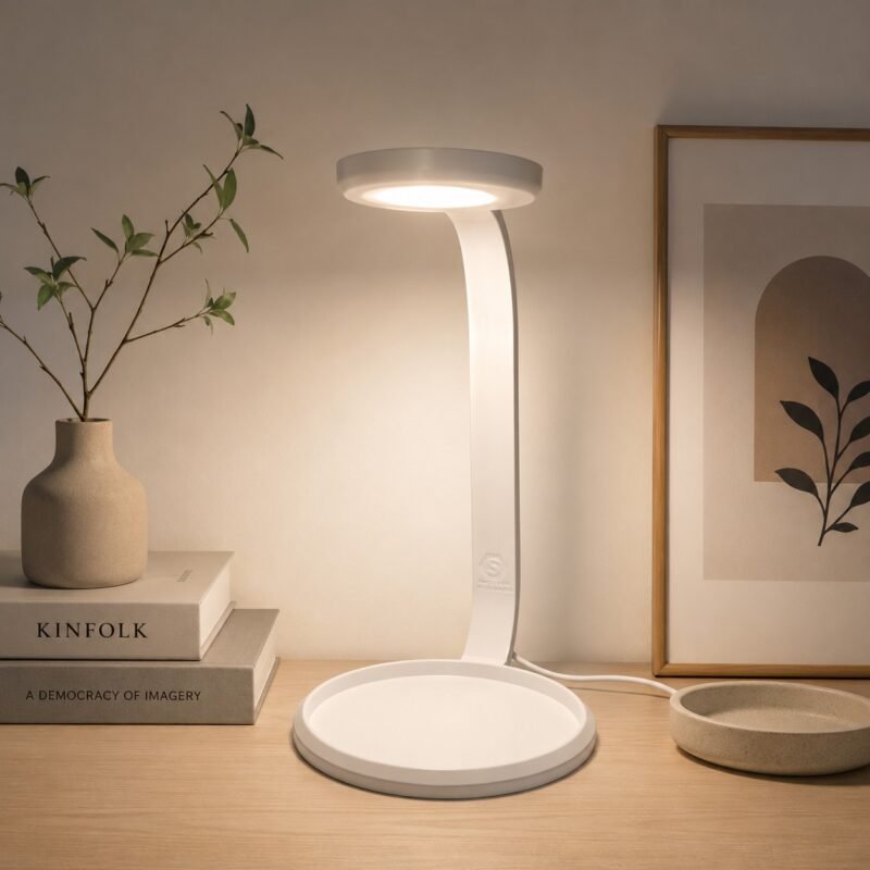 Abajur Luminária Mesa Moderna Led Decoração Leitura Estudo - Branco